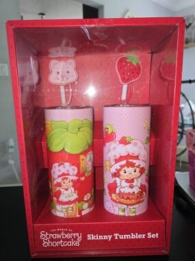 Strawberry Shortcake Pink & Red Skinny Tumbler Set